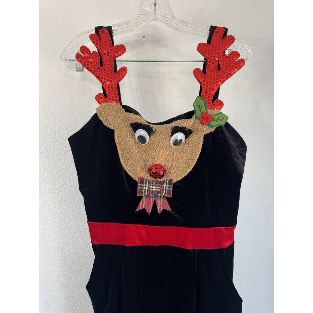 Womens Christmas Long Jumpsuit Overall reindeer Christmas Costume